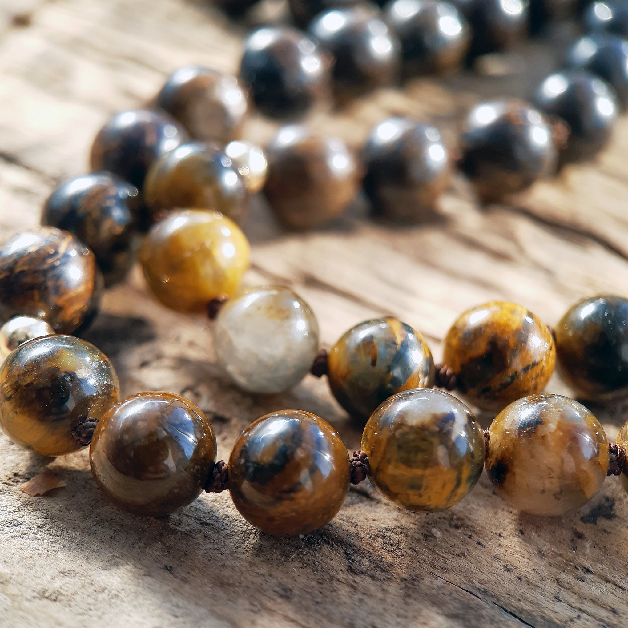 8mm Golden Pietersite beads