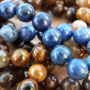 8mm Golden Pietersite and Dumortierite beads